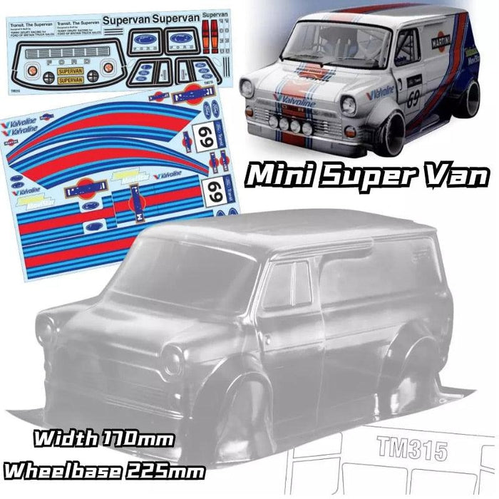 Mini Super Van Body Shell (225mm) Body Professional RC B 