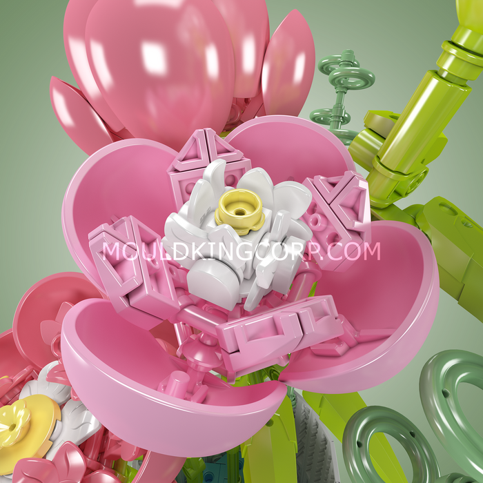 Mould King Peony Flowers Bouquet Building Set (866 Pieces)