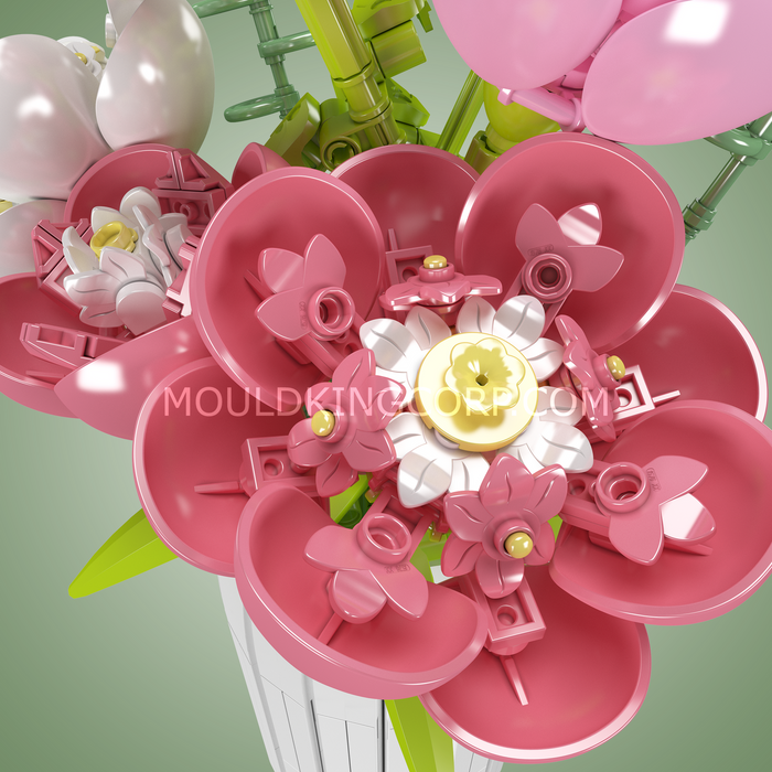 Mould King Peony Flowers Bouquet Building Set (866 Pieces)