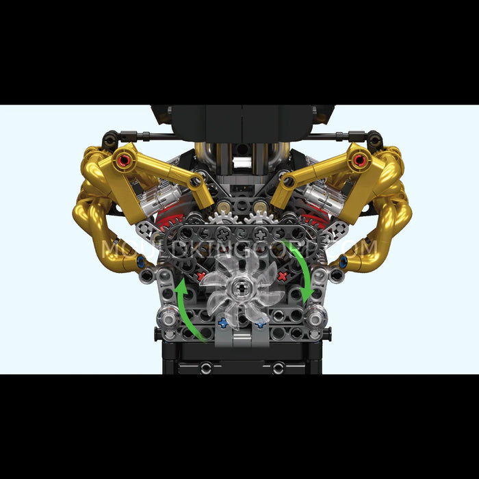 Mould King 10224 Motorized Valkyrie V12 Engine Building Blocks (974 Stukken)