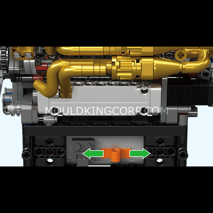 Mould King 10224 Motorized Valkyrie V12 Engine Building Blocks (974 Stukken)
