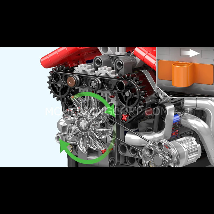 Mould King 10226 FE Supercar V12 Engine Building Blocks (863 Stukken)