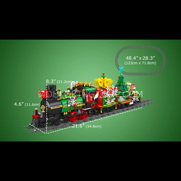 Mould King 12012S Christmas Series Steam Electric Train Building Blocks (Stukken 1457)