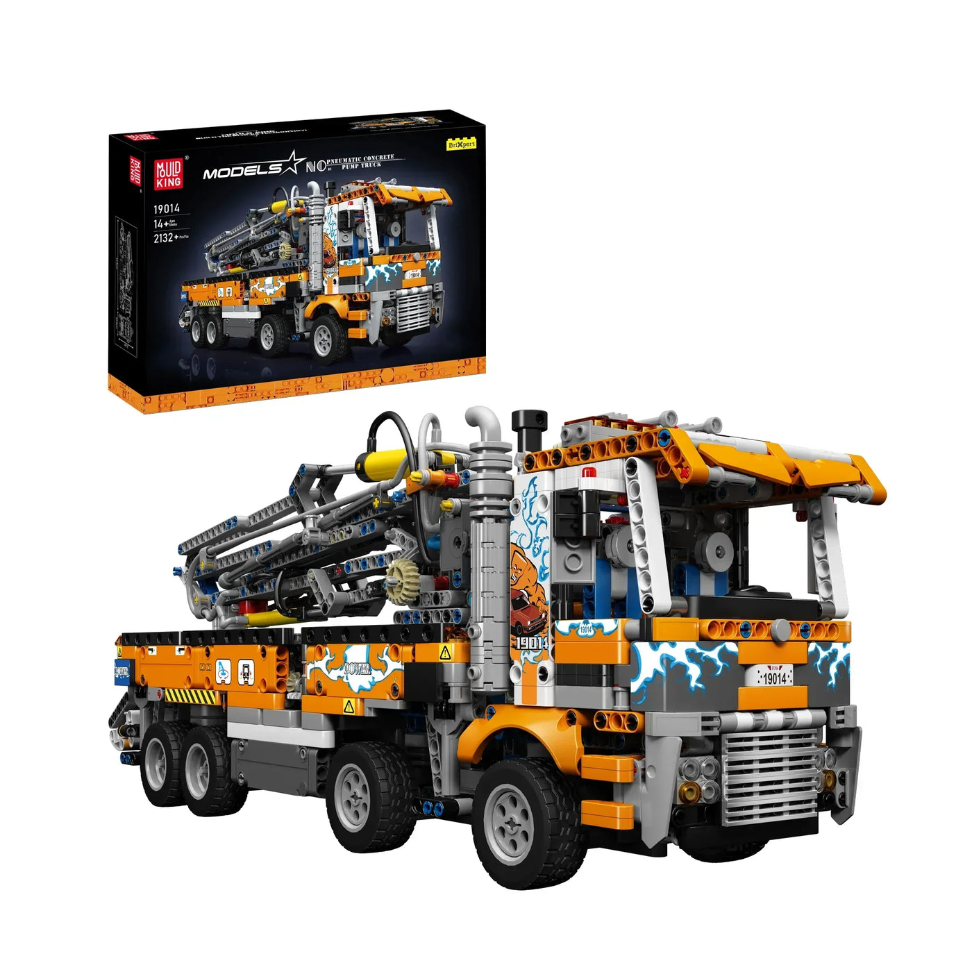 19014 Pneumatic Concrete Pump Truck Model (Stukken 2098) | Mould King ...