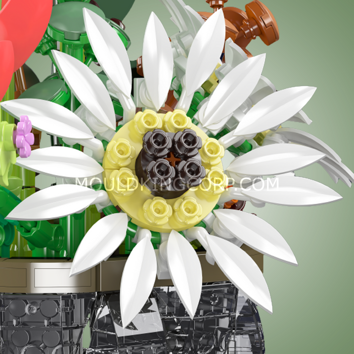 Mould King Daisy Flower Pot Botanical Building Set (1157 Pieces)