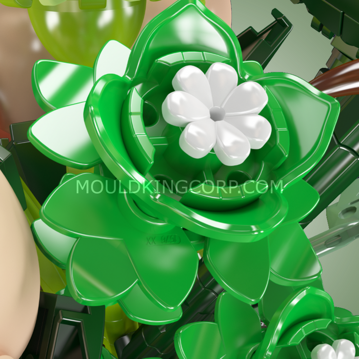 Mould King White Rose Flower Bouquet Building Set (981 Pieces)