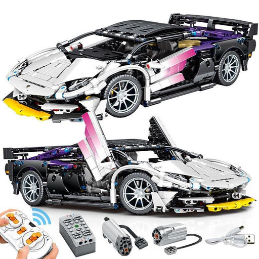 Purple Lamborghini Building Blocks (1337 stukken) - upgraderc