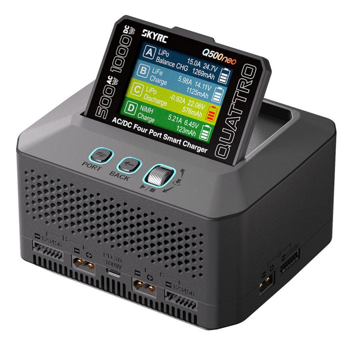 SkyRC Q500neo Quattro AC/DC Smart Charger (AC 500W - DC 1000W)