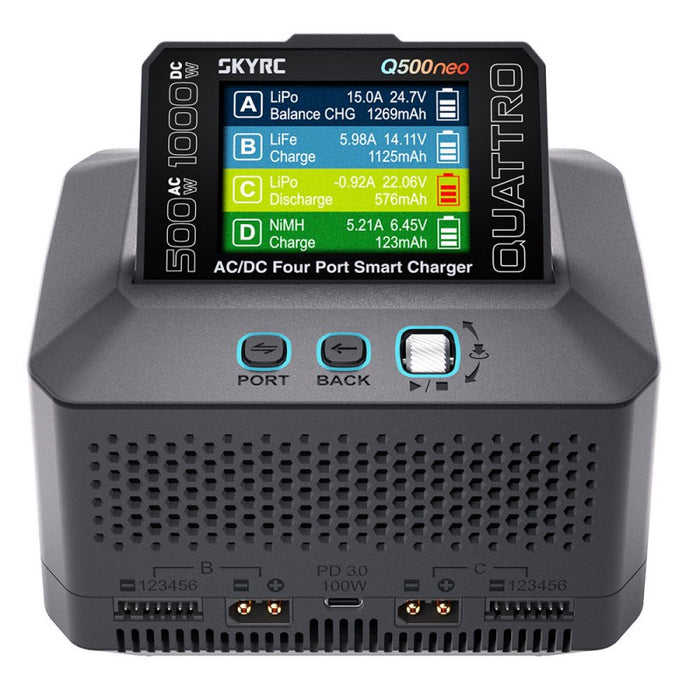 SkyRC Q500neo Quattro AC/DC Smart Charger (AC 500W - DC 1000W)