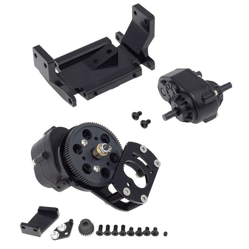 R3 Single Speed Gearbox & Transfer Case Set for RC4WD D90 Etc 1/10 (Metaal) - upgraderc