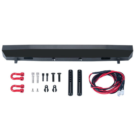 Rear Bumper Bull Bar w/ Lights & Tow Hook for Axial SCX10 III 1/10 (Metaal) - upgraderc