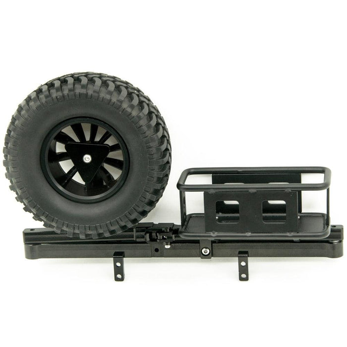 Rear Bumper w/ Spare Tire Carrier Rack Set for D90 D110 1/10 (Aluminium) Onderdeel Yeahrun 
