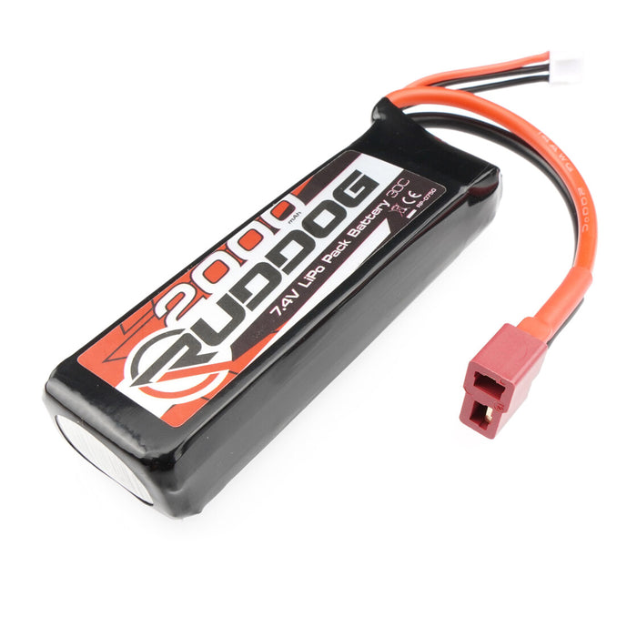 RUDDOG 2000mAh 30C 7.4V 2S LiPo Pack Battery (Dean)