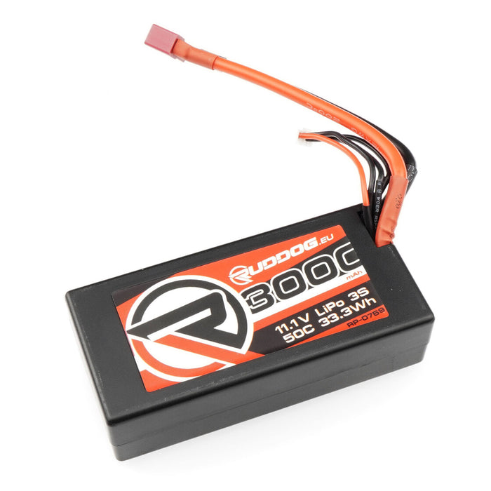 RUDDOG 3000mAh 50C 11.1V LiPo Short Stick Pack Battery (Deans)