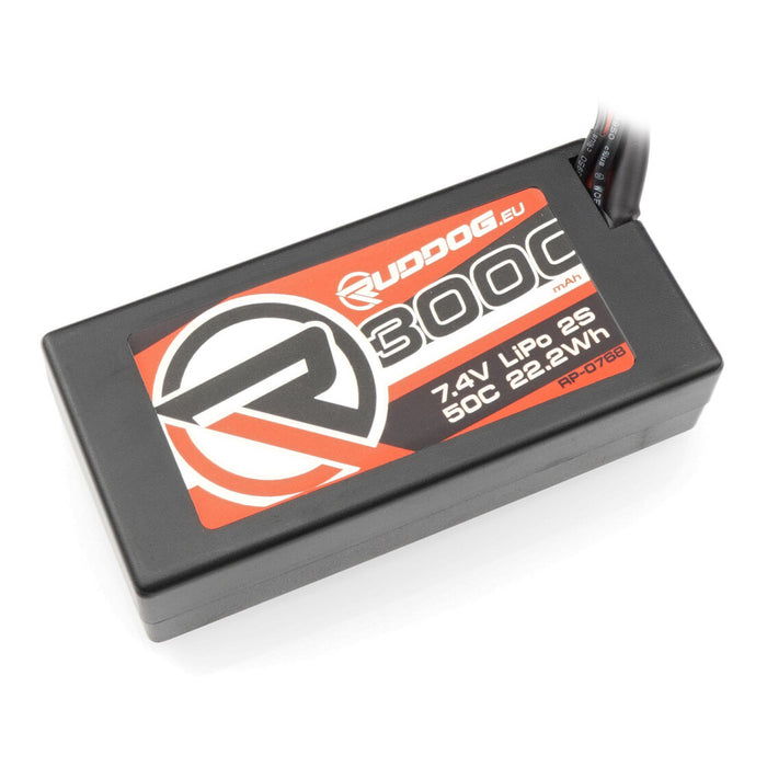 RUDDOG 3000mAh 50C 7.4V 2S LiPo Short Stick Pack Battery (Dean)