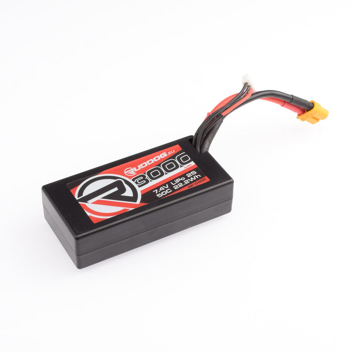 RUDDOG 3000mAh 50C 7.4V 2S LiPo Short Stick Pack Battery (XT60)