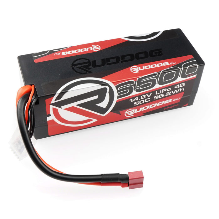RUDDOG 6500mAh 50C 14.8V 4S LiPo Stick Pack Battery (Dean)