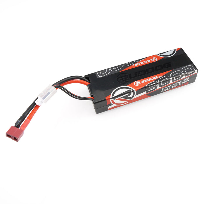 RUDDOG 8000mAh 50C 7.4V LiPo Stick Pack Battery (Deans)