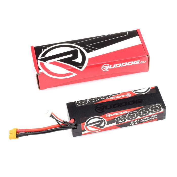 RUDDOG 8000mAh 50C 7.4V 2S LiPo Stick Pack Battery (XT60)