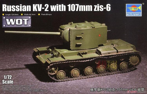Russian KV-2 1/72 Heavy Tank Model (Plastic) Bouwset TRUMPETER 