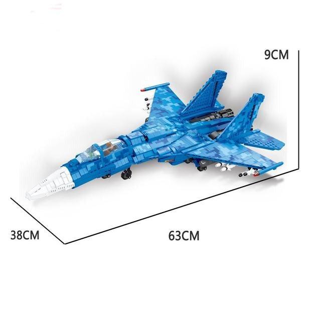 Russian SU-35 Fighter Model Building Blocks (1530 stukken) - upgraderc