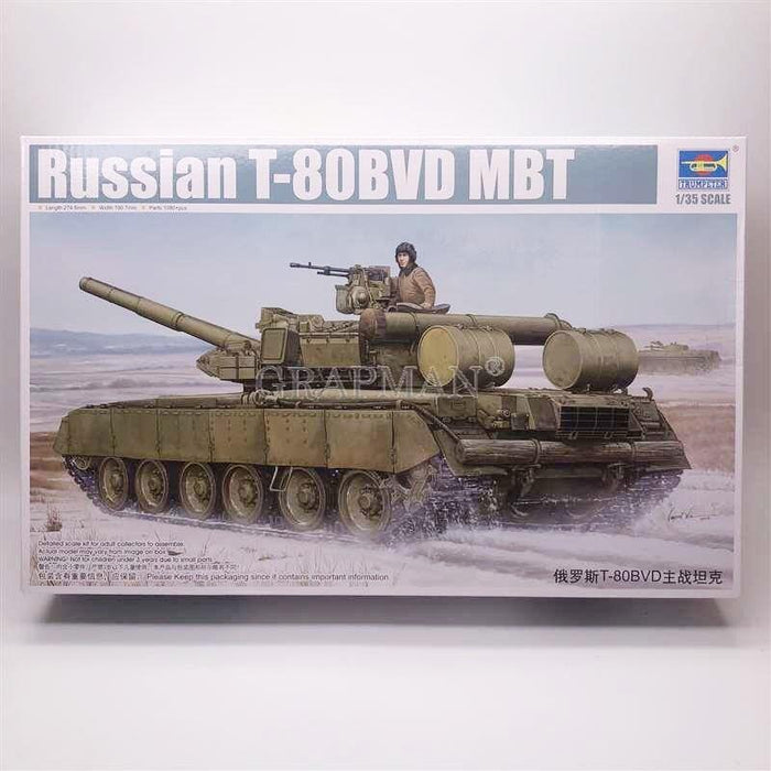Russian T-80BVD MBT 1/35 Model (Plastic) Bouwset TRUMPETER 