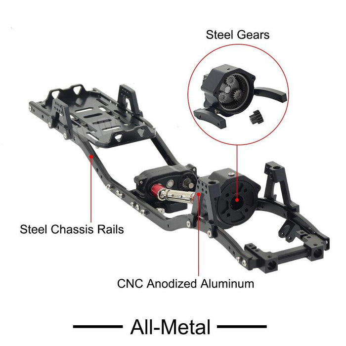 SCX10 II All metal chassis (313mm) Onderdeel Fimonda 