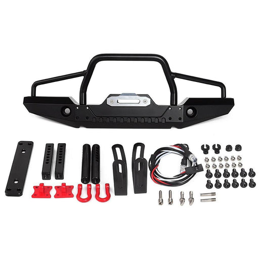 SCX10 II Voor- en achterbumper met lichten (Metaal) Onderdeel Injora Voorbumper 