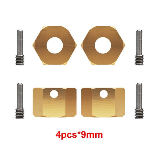 SCX10 III 6-10mm extended hex adapters (Messing) Hex Adapter Injora 9mm 