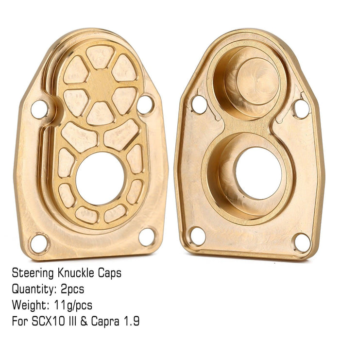 SCX10 III/Capra Steering knuckles/housing (Messing) Onderdeel Injora Steering Knuckle Cap 1 
