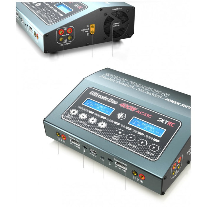 SkyRC D400 Ultimate Duo 400w AC/DC Charger w/ Power Distribution