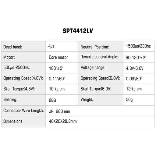 SPT 4412LV 12KG Low Profile Digital Servo Servo SPT 