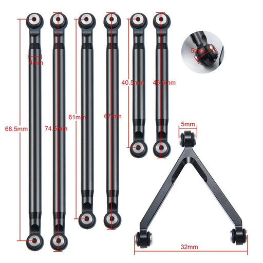 Steering Link Rod Kit for Axial SCX24 AXI00002 (Aluminium) Onderdeel Yeahrun 