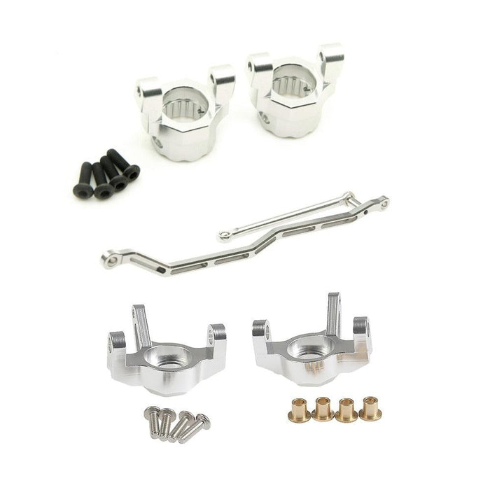 Steering Linkage, Front Knuckles, C-Base for Axial Wraith (Aluminium) Onderdeel Yeahrun Silver Set 