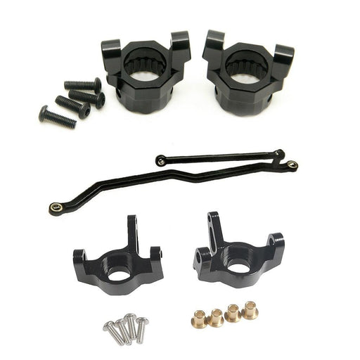 Steering Linkage, Front Knuckles, C-Base for Axial Wraith (Aluminium) Onderdeel Yeahrun Black Set 