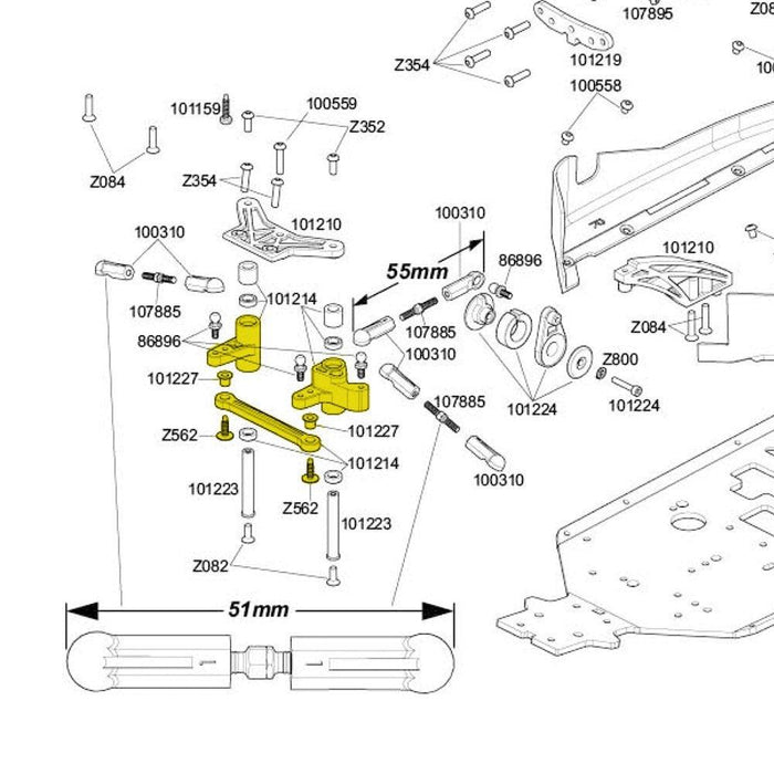 Steering Servo Saver Complete Set for HPI Nitro (Aluminium) 101214 Orderdeel New Enron 