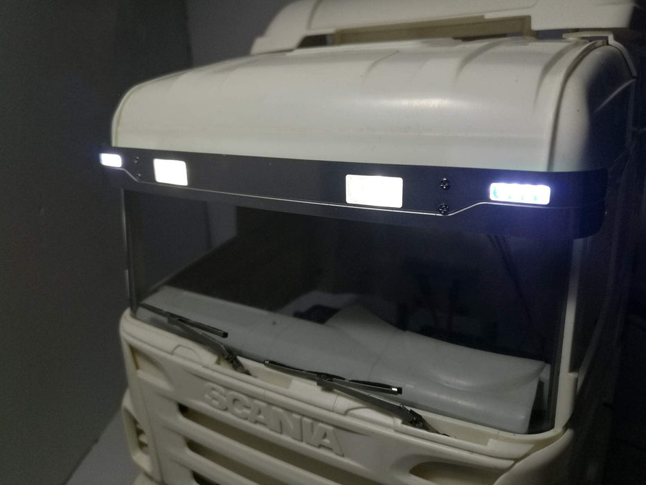 Sun Visor w/ LED Lights for Tamiya Truck 1/14 (Metaal) Onderdeel RCATM 
