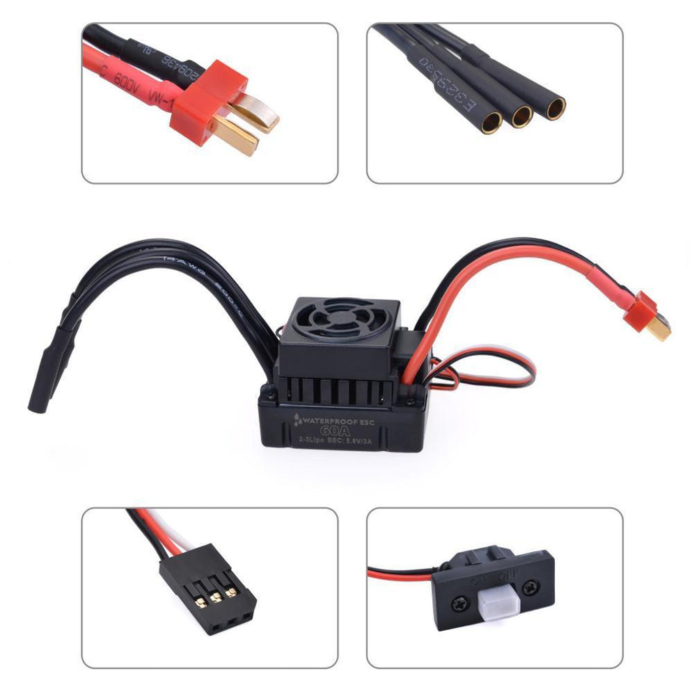 FLYING-CHG ESC RC 60A Contrôleur de vitesse électrique RC 60A étanche