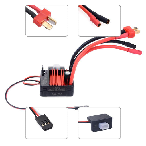 SURPASS HOBBY 80A Brushed ESC, 550 Motor, Program Card Motor/ESC Combo Surpass Hobby 80A ESC 