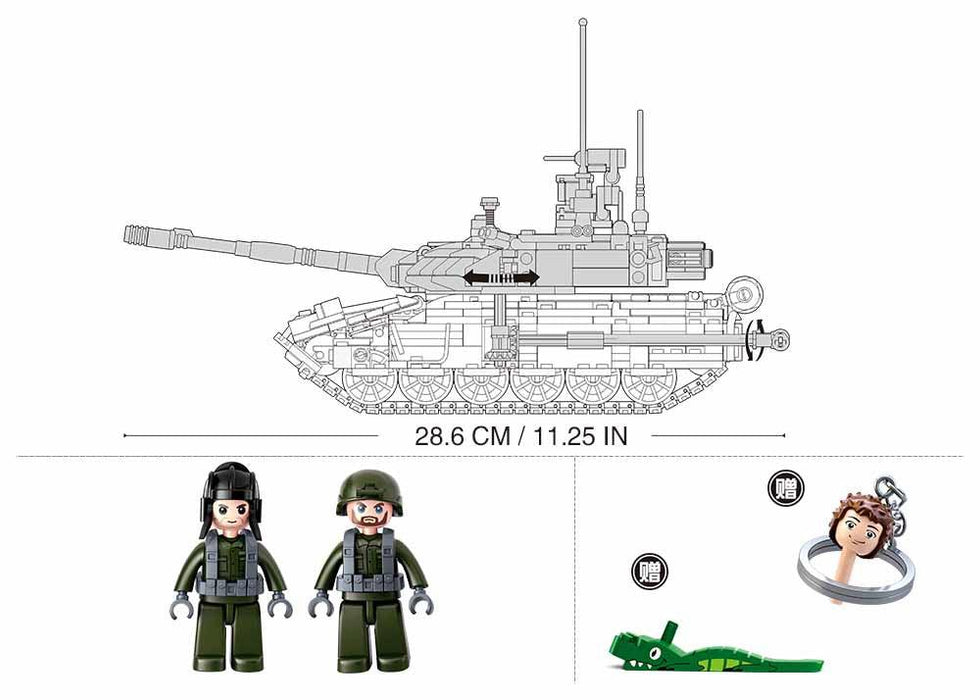 T-90 Main Battle Tank Model Building Blocks (758 Stukken) - upgraderc
