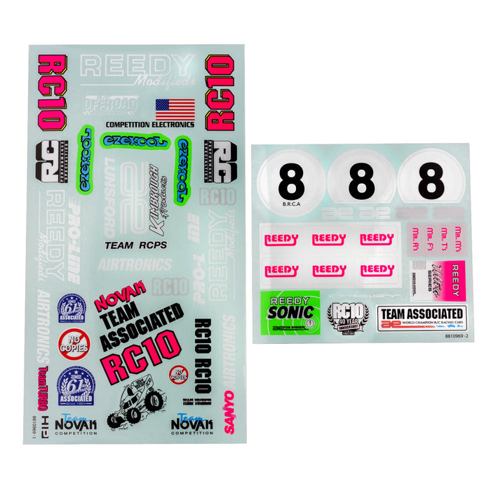 Feuille d'autocollants pour Team Associated RC10 BK 1/10