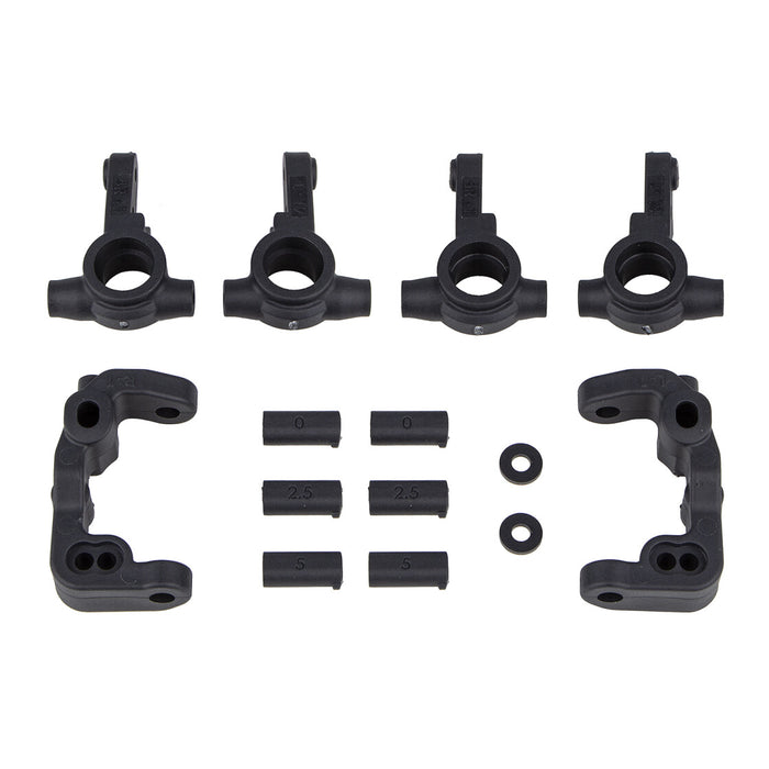 -1mm Scrub Caster & Steering Blocks for Team Associated RC10B6.4 1/10 (Carbon)