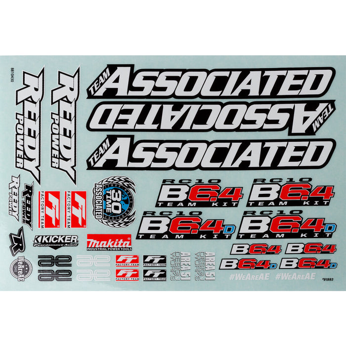 Decal Sheet for Team Associated RC10B6.4 1/10