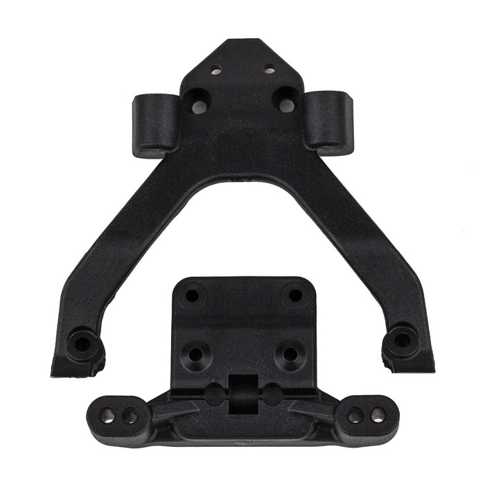 Front Top Plate & Ballstud Mount, (Angled) for Team Associated RC10B6.4 1/10