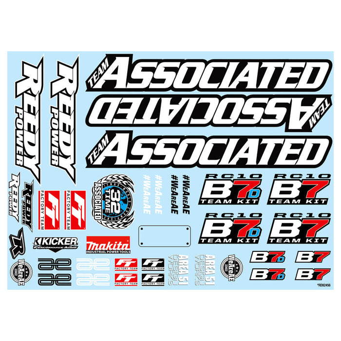 Decal Sheet for Team Associated RC10B7 1/10