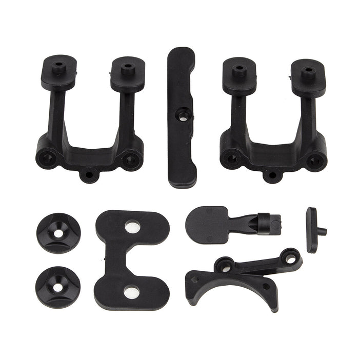 Rear Body Mount, Wing Mounts, Bumper, Fan Mount for Team Associated RC10B74.2 1/10