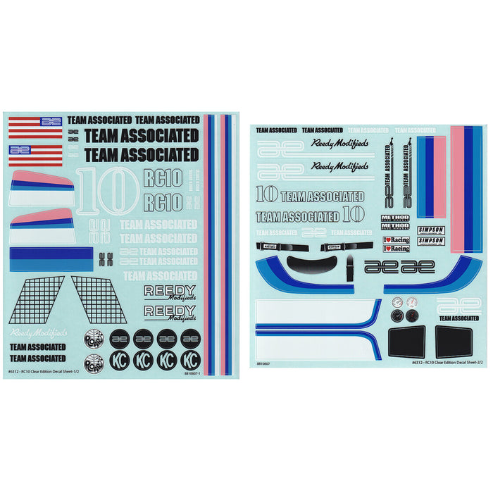 Decal Sheets for Team Associated RC10 CC 1/10
