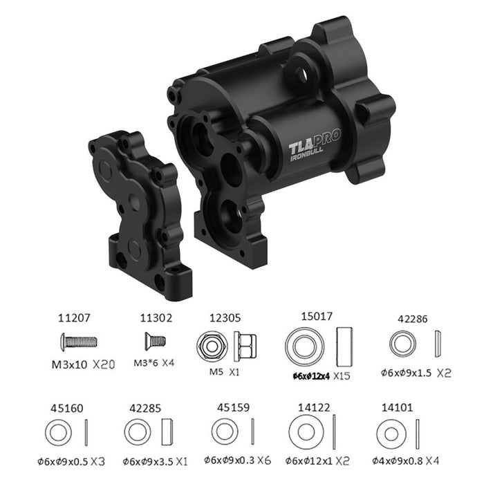Cross RC Transmission Case Upgrade Kit for TL4 1/8 (Metaal)