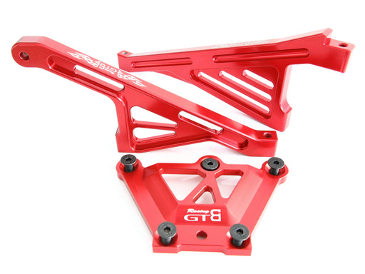 Top Chassis Plate Front/rear Chassis Support Brace Set for Losi 5ive-T (Metaal) Onderdeel GTBracing Red 