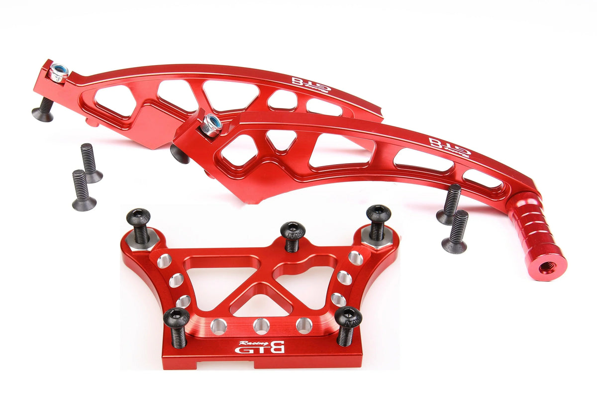 Aluminum Alloy RC Chassis Brace Set For ARRMA 1/7 & 1/8 Scale Cars - Front & Rear Support Rods, Red, CNC Machined - View #10
